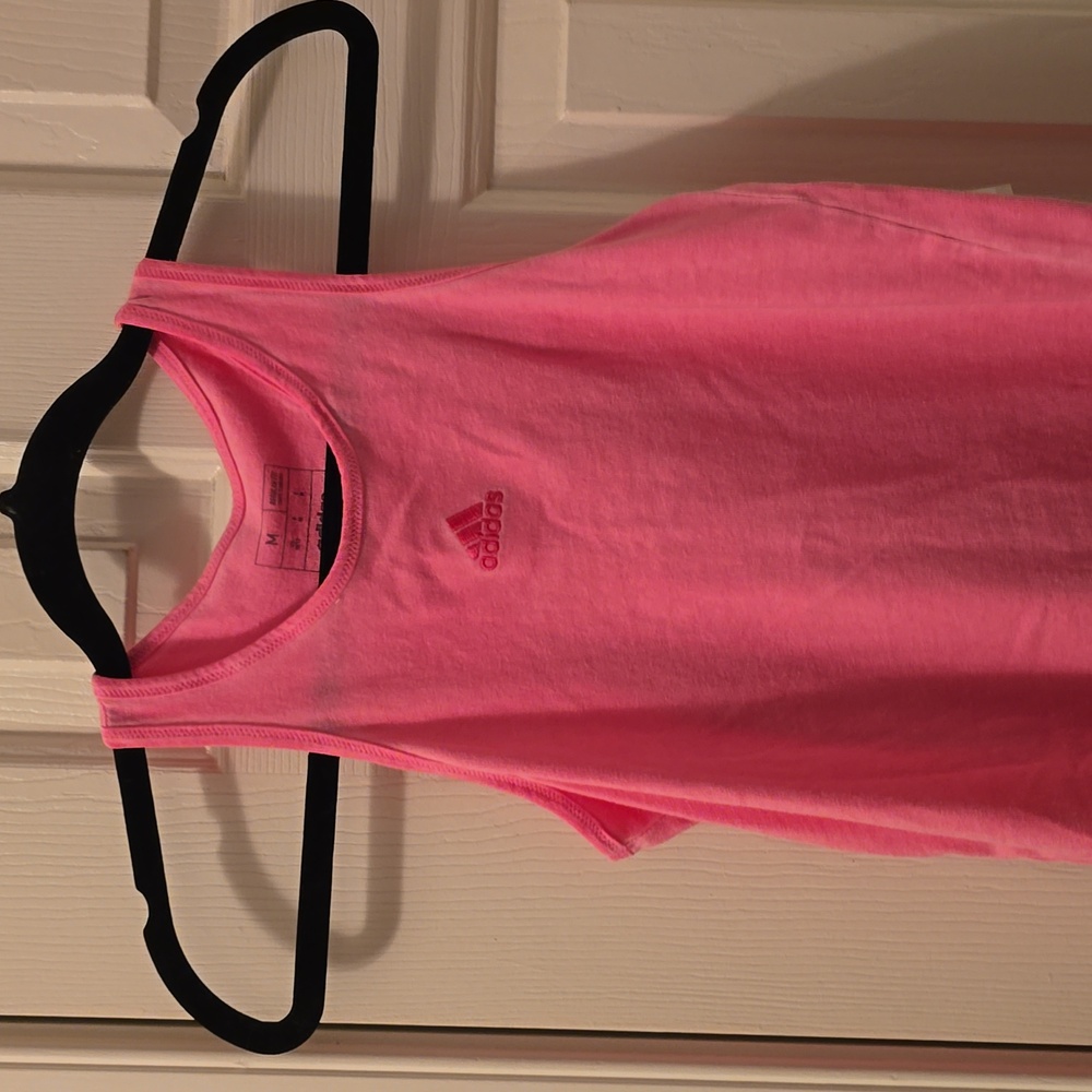 ADIDAS BRAND SIGNATURE GIRLS PINK TANK TOP SIZE MEDIUM